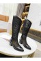 Buty do kolan Jimmy Choo 50mm z Logo JC Z Siatki w Kolorze Czarnym