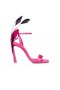 Christian Louboutin Condora Queen Plume 100 mm Klapki Z Poly-jedwabiu i Piór Glam CL Shoes