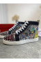 Christian Louboutin Lou Spikes - Buty z wysokiej piszczelą, Ozdobione kolorowymi cekinami i skórą z graffiti