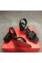 Christian Louboutin Klapki Mariza Na Blokowym Obcasie 80 mm Ze Skóry Nappa w kolorze Czarnym