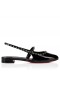 Christian Louboutin Sweet Janispikes Baleriny Z Lakierowanej Skóry Cielęcej W Kolorze Czarnym