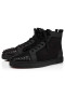 Wysoki Top Christian Louboutin VarsiLou Z Kolcami Z Czarnej skóry Cielęcej