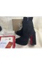 Platformy Christian Louboutin Movida Booty 130 mm z Czarnego Zamszu i skóry Cielęcej