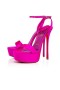 Platformy Christian Louboutin Queen Alta 150 mm Holly Pink/lin Holly Różowy Satyna