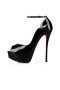 Platformy Christian Louboutin przez Cały Kurczak 150 mm Czarny Lakierowany