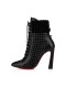 Christian Louboutin Spikita Booty Dakita 100 mm Czarne / srebrne Buty z cielęcej skóry