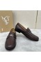 Christian Louboutin Penny Loafers Embossed Calf Leather Coffee