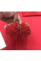 Christian Louboutin Pigalle Spikes Ballet Flats Velvet Red