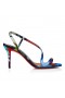 Christian Louboutin Rosa Z 80 Mm Sandals "Flower" Printed Crepe Satin Multicolor