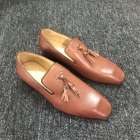 Skórzane Лоферы Christian Louboutin z Pędzelkiem w postaci Mniszka lekarskiego Brązowy CL Store