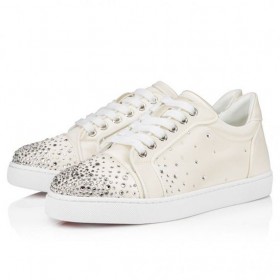 Buty Christian Louboutin Degravieira Z стразового Poly-satyna I Стразовых białych butów CL