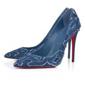 Christian Louboutin czÃ³Å‚enka Kate Toile Denim BrodÃ© 100 mm z haftem od Christian Louboutin
