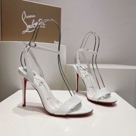 Christian Louboutin Loubigirl Sandały z lakierowanej skóry 100 mm Bianco Christian Louboutin Store