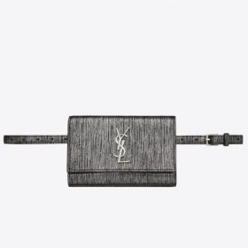 Saszetka biodrówka Saint Laurent Kate z chromowaną skóry Torebka Saint Laurent