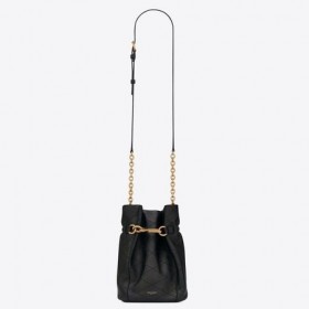 Torba wiadro Saint Laurent Le Maillon Na haku Z Czarnej Owczej skóry, Nietypowe Torby Laurent