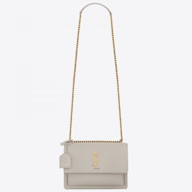 Średnia Torebka Saint Laurent Sunset z Białej skóry Cielęcej Saint Laurent Bag