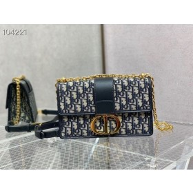 Torba Dior 30 Montaigne East West Blue Dior Z Fazowanie Żakardowe 25CM