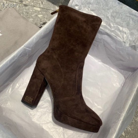 Zamszowe buty Dior D-Rise Ciemno-brązowe 100 mm