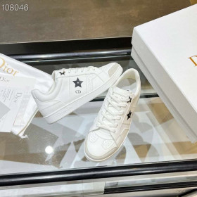 Buty Dior Star Z Białej, Czarnej skóry Cielęcej skóry i Zamszu