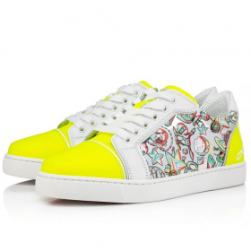 Buty Christian Louboutin Fun Vieira z niskim piszczelą z żółtej skóry cielęcej Fluo