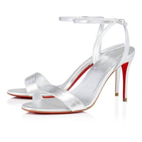 Christian Louboutin Loubigirl 85 mm Klapki Zawiesia Z OpalizujÄ
cym skóry w kolorze Srebrnym CL Shoes