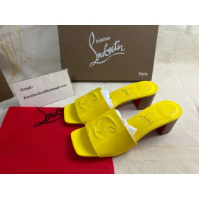Japonki Christian Louboutin So Cl Mule 55 mm ze skóry Nappa Żółty