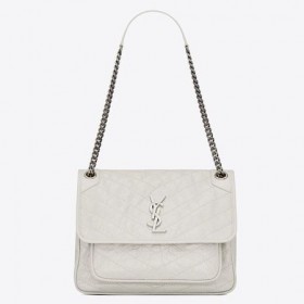 Duża Torba Saint Laurent Niki na ÅaÅcuchu z BiaÅej Tektury skóry Saint Laurent Bag