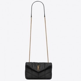 Torba na zabawki Saint Laurent Loulou Puffer Z Czarnej Owczej skóry Saint Laurent Bag