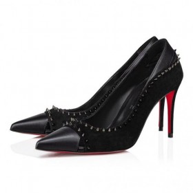 Czółenka Christian Louboutin Duvette Z Kolcami 85 Mm, Czarne Buty CL