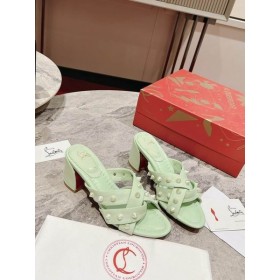 Klubowe sandały Christian Louboutin Spika ze skóry Nappa 85 mm Miętowego koloru