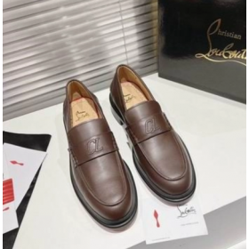 Лоферы Christian Louboutin Urbino Moc z Cielęcej skóry Ciemno-brązowy kolor Christian Louboutin Shoes