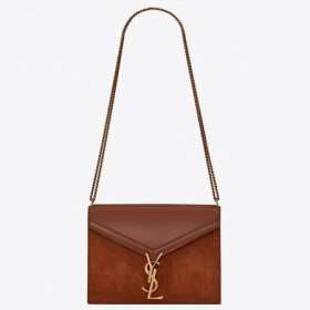 Torba na zapięcie Saint Laurent Cassandra Brązowe Zamszowe Torebki Saint Laurent
