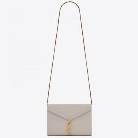 Portfel na ÅaÅcuchu Saint Laurent WOC Cassandra Z BiaÅej skóry, Torby Saint Laurent