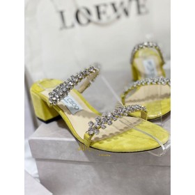 Sandały Jimmy Choo 45 mm Z Kryształami Żółty