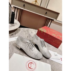 Buty-Derby Christian Louboutin Degraginzbar z KrysztaÅowej siatki 30 mm w Kolorze Srebrnym