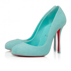 Czółenka Christian Louboutin Dolly 100 mm Z Zamszu i skóry Cielęcej, Bermudy Niebieskie CL
