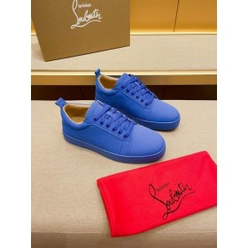 Christian Louboutin Louis Junior buty do Biegania z niskim piszczelą Skórzane Klein Blue