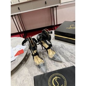 Christian Louboutin Mechaniczne czóÅenka 100 mm Z Kolcami Z materiaÅu PVC w Kolorze Czarnym