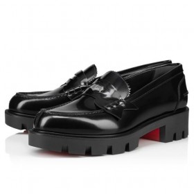 Damskie ÐоÑеÑÑ Christian Louboutin Penny Lug Z Czyszczenia skóry CielÄcej w kolorze Czarnym