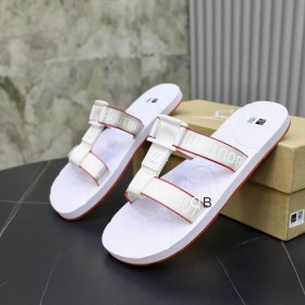 SandaÅy Christian Louboutin Do surfowania Na pÅaskiej Podeszwie z Gumy BiaÅe Buty Christian Louboutin