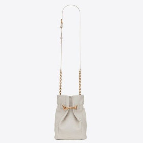 Torba wiadro na haku Saint Laurent Le Maillon Z BiaÅej Owczej skóry Saint Laurent Bag