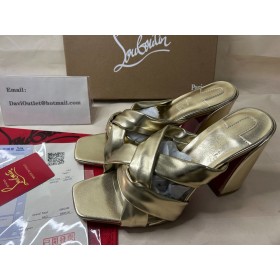 Buty Christian Louboutin Dispo Clubb 85 mm Sahara/lin Platynowy Nappa