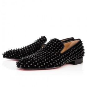 Christian Louboutin Oxford Dandelion Czarny/czarny zamsz