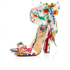 Sandały Christian Louboutin Crosse Du Desert 100 mm z wielowarstwowego poly-satyna