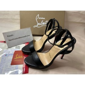 SandaÅy Christian Louboutin Loubi Queen 120 mm Czarna Nappa
