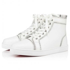 Buty Christian Louboutin Louis Bordo Z kryształkami Bianco/crystal Calf