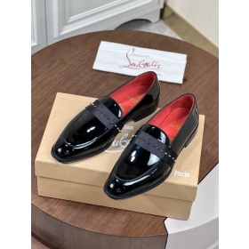 Christian Louboutin Nit Night Loafers Patent Leather Black Red