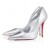 CzóÅenka Christian Louboutin Miss Z 100 Mm z Laminowanej skóry Nappa w kolorze Srebrnym