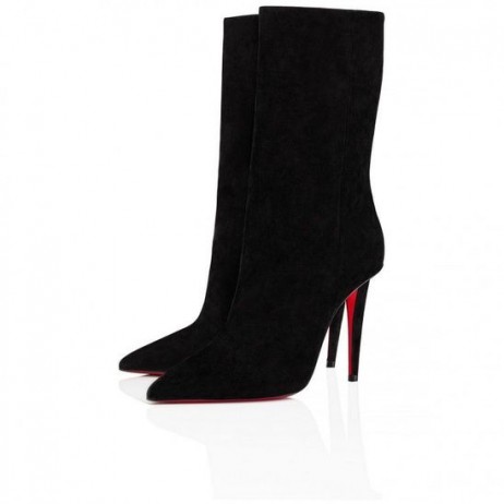 Christian Louboutin Astrilarge Prada 100 Mm Cizme Veau Velur Negru Pantofi Christian Louboutin