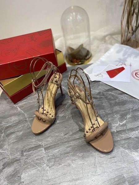 Christian Louboutin Corinetta Sandale 100mm Brevet Specchio PVC Nud